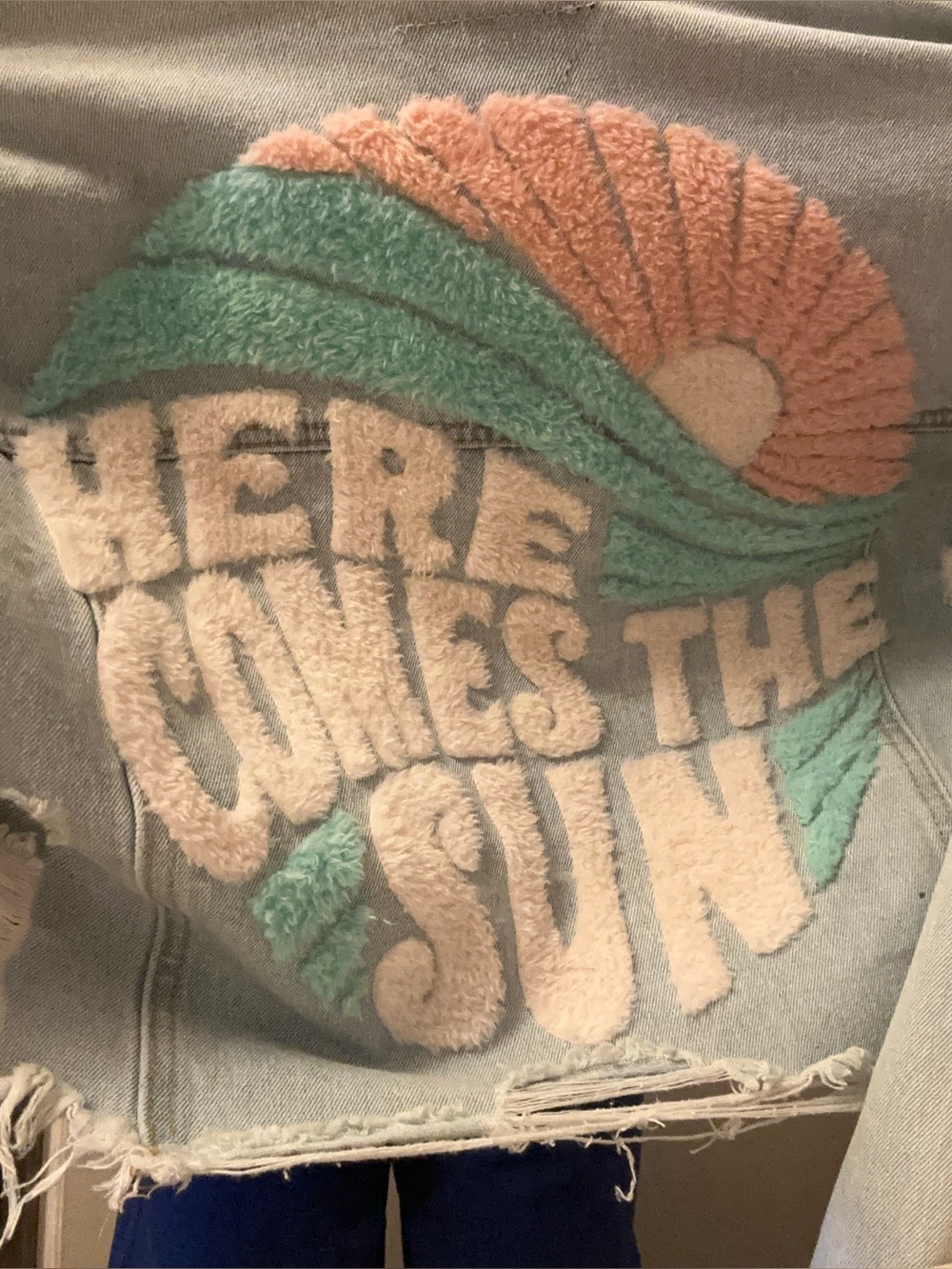 Urban outfitters trio here comes the sun denim jacket
